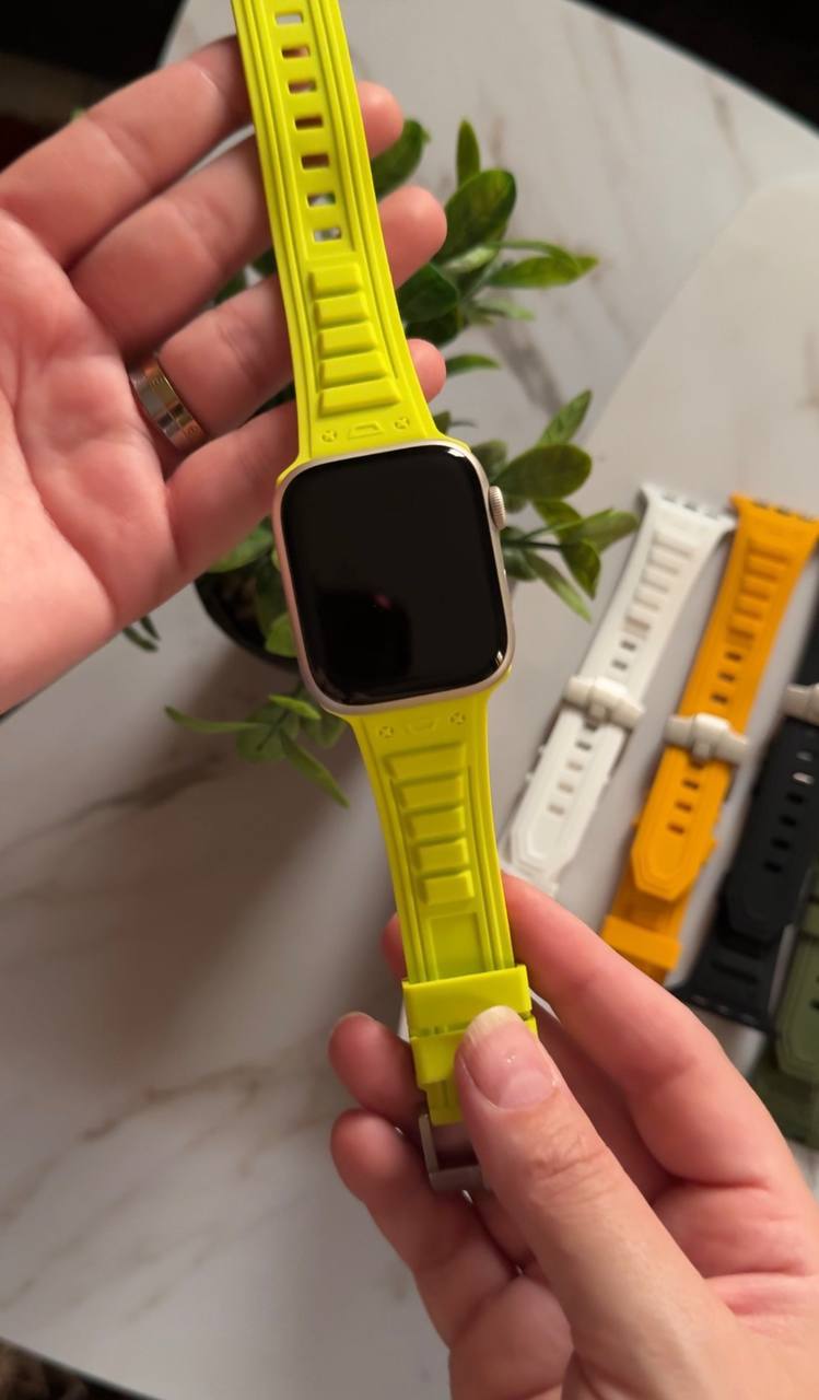 Silicone Sport Watch Strap with Secure Pin Buckle for Apple Watch