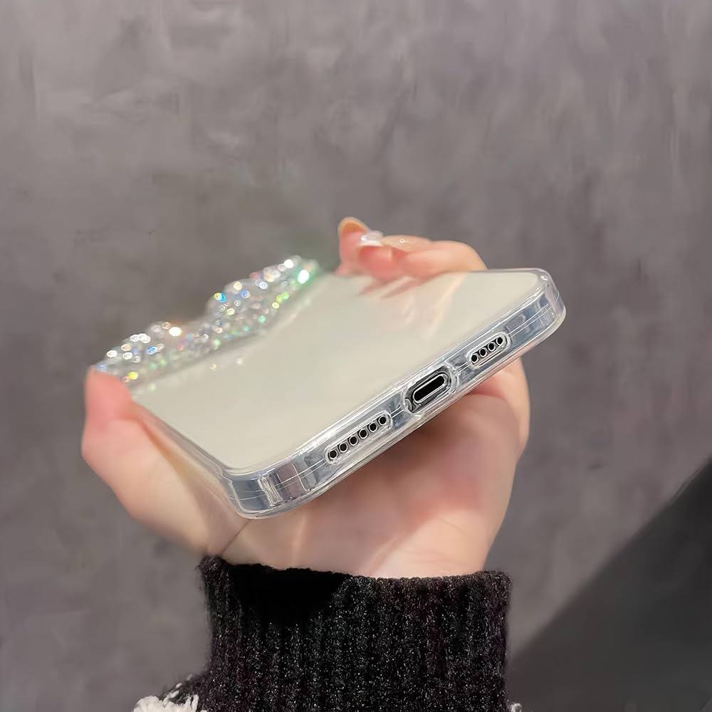 Sparkling Heart Crystal Phone Case ( Transparent )