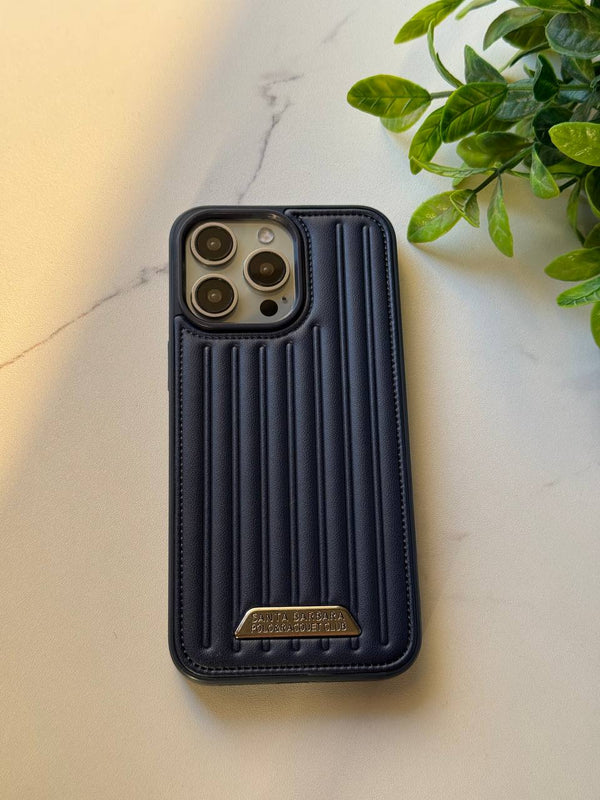 Santa Barbara Polo & Racquet Club Leather iPhone Case - IPhone 15 pro max - Navy