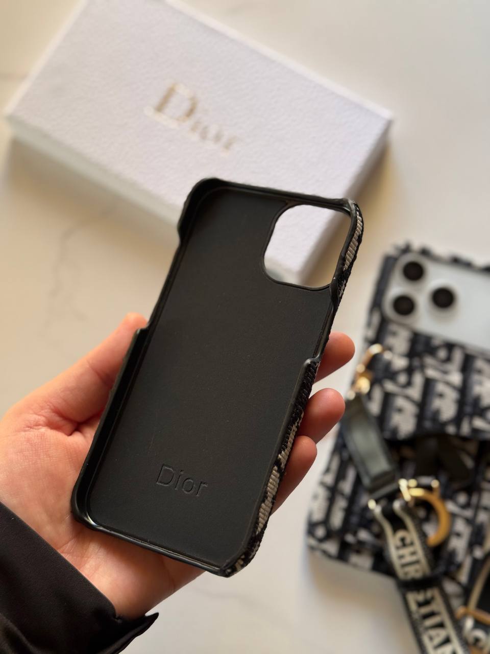 Luxury Designer Monogram iPhone Case with Crossbody Strap