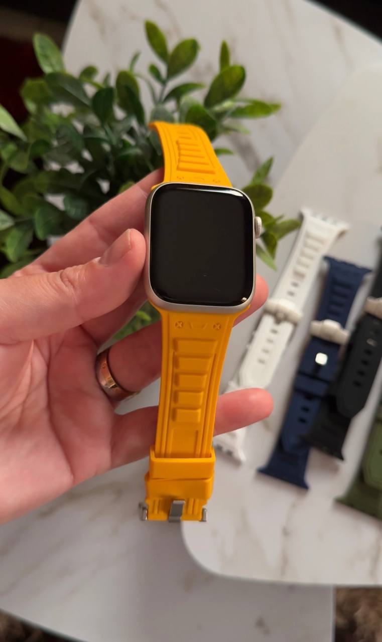 Silicone Sport Watch Strap with Secure Pin Buckle for Apple Watch