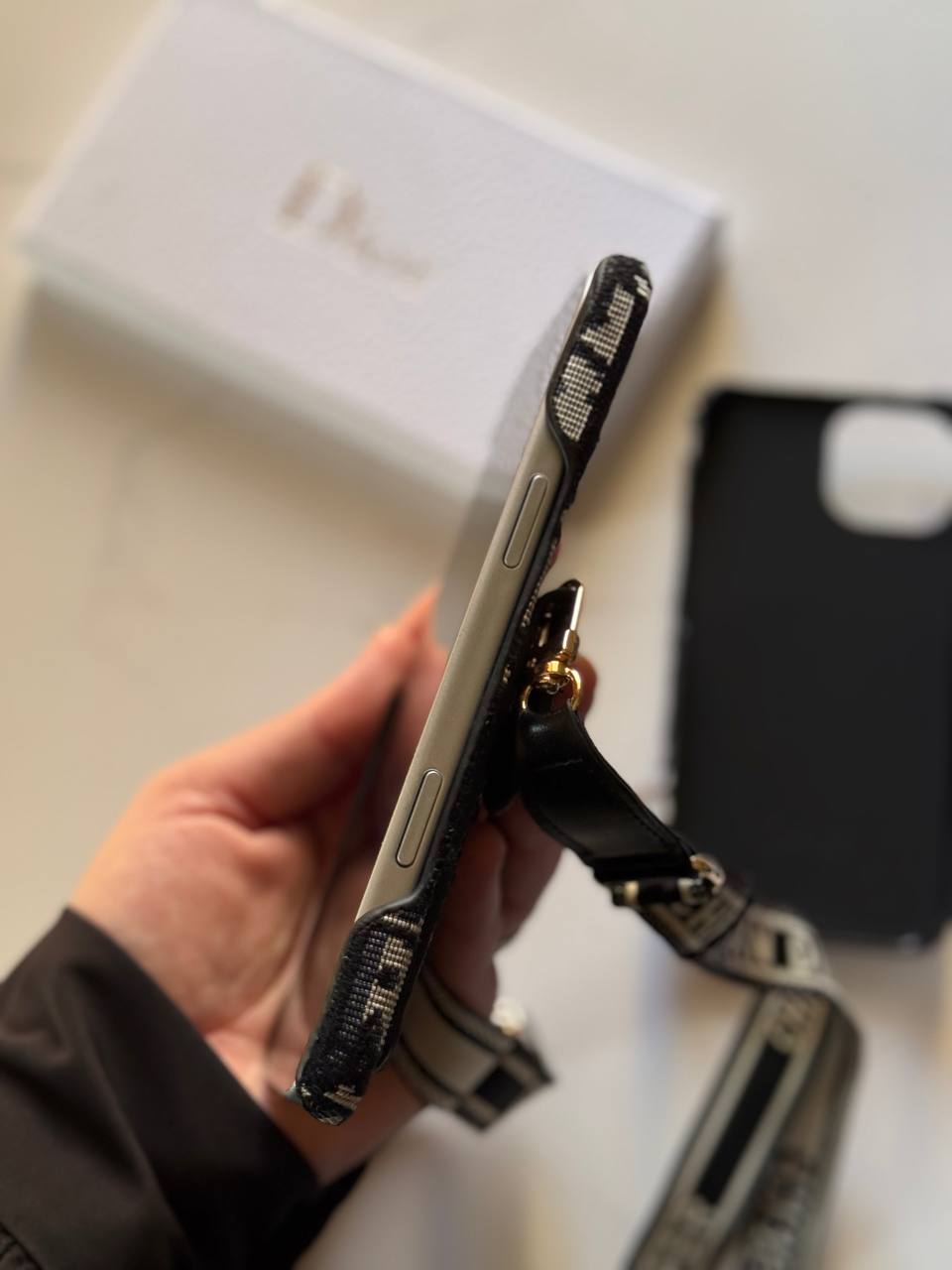 Luxury Designer Monogram iPhone Case with Crossbody Strap