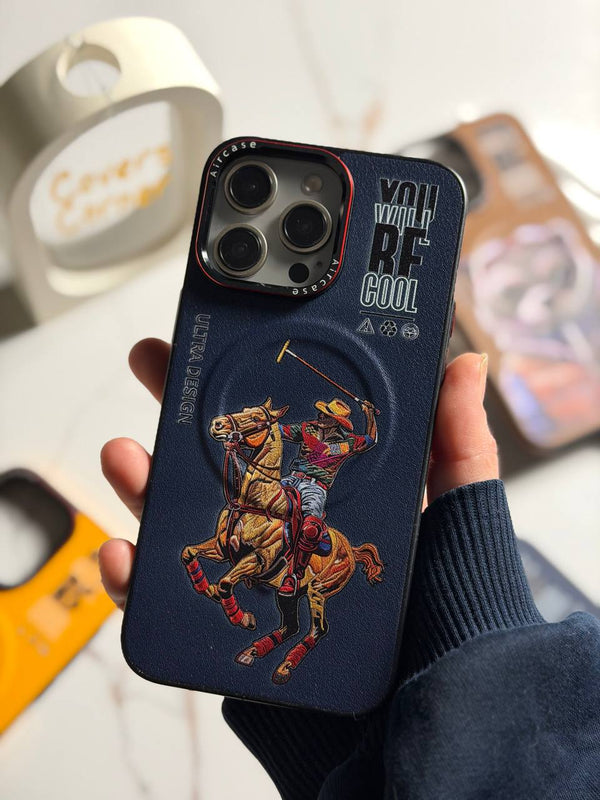 Premium Ultras Slim MagSafe Case - IPhone 15 pro max - Skeleton Knight on Horse